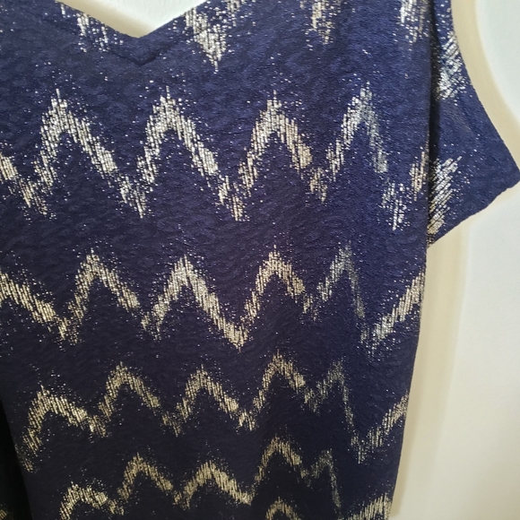 Warehouse One Printed Tank Top Navy - Picture 2 of 8